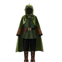 Kids Medieval Hooded Cape Costume Cloak thumbnail 2