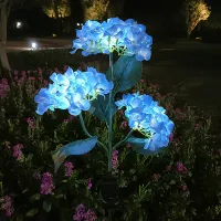 Blue Hydrangea Solar Stake Lights thumbnail 2