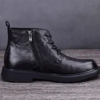 Men's Leather High Top Ankle Boots thumbnail 2