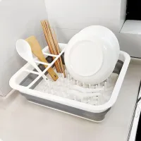 Foldable Dish Drying Rack with Drainboard thumbnail 5