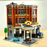 Creative City Street View Corner Garage Building Blocks thumbnail 1