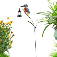 Solar Kingfisher Garden Light Statue thumbnail 2