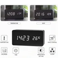 Wooden Digital Alarm Clock with Temperature thumbnail 2