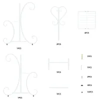 4 Tier Metal Plant Stand Indoor Outdoor Black White thumbnail 5