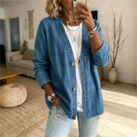 Women's Casual Denim Cardigan Jacket thumbnail 3