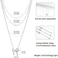 Gold Bow Pendant Necklace Set thumbnail 2