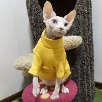 Sphynx Cat Fleece Turtleneck Sweater thumbnail 4