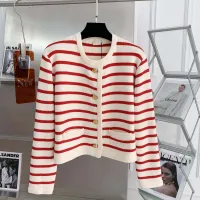 Women's Striped Knit Crop Cardigan thumbnail 4