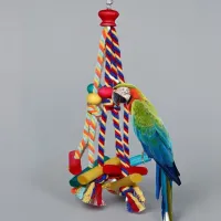 Wooden Rope Bird Chewing Climbing Toy thumbnail 5