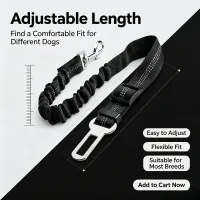 Adjustable Elastic Dog Car Seat Belt Leash thumbnail 4