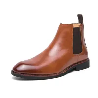 Men's Leather Chelsea Boots Thick Sole thumbnail 2