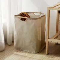 Black Foldable Linen Laundry Basket thumbnail 5