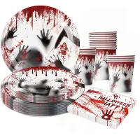 Blood Hand Print Halloween Tableware Set thumbnail 1