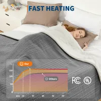 Waffle Sherpa Heated Throw Blanket thumbnail 3
