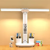 Dual Head LED Clock Desk Lamp thumbnail 3