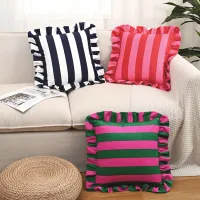 Striped Ruffle Pillow Cover thumbnail 3