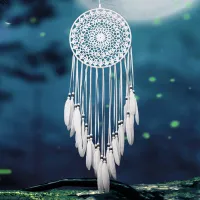 Macrame Leaf Dream Catcher Wall Hanging thumbnail 1