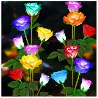 Solar Rose Flower Garden Lights thumbnail 2