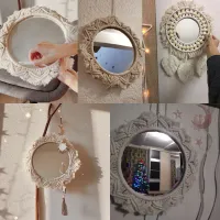 Boho Macrame Round Wall Mirror thumbnail 6