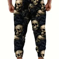 Skull Print Joggers for Men thumbnail 3