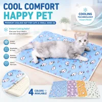 Pet Summer Cooling Beds Mats Cute Cartoon Pattern Cat Dog Sleeping Mat Kennel Ice Silk Cool Pad Floor Sofa Blanket Pet Supplies thumbnail 1