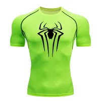 Spider Print Men's Compression Shirt thumbnail 6