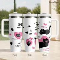 Cat-Themed Insulated Tumbler 40oz thumbnail 1