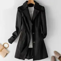 Korean Slim Trench Coat Women thumbnail 4