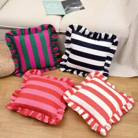 Striped Ruffle Pillow Cover thumbnail 1