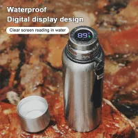 Smart LED Thermos Bottle - 1L Stainless Steel thumbnail 3
