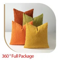 Boho Striped Corduroy Fall Throw Pillow Covers thumbnail 5