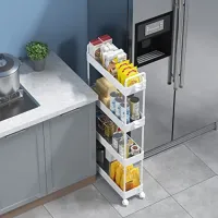 4-Tier Slim Rolling Storage Cart thumbnail 3