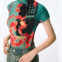 Tie Dye Bodycon Crop Tops thumbnail 5