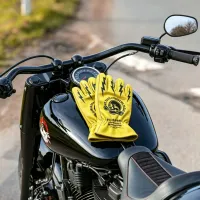 Vintage Skull Leather Motorcycle Gloves thumbnail 6