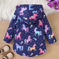 Girls' Fleece Printed Hooded Jacket thumbnail 2