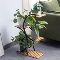 Bamboo 4-Tier Plant Stand thumbnail 5