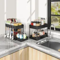 2-Tier Sliding L-Shape Under Sink Organizer thumbnail 6
