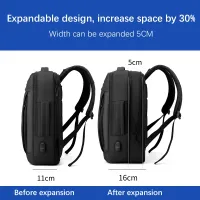 17" Waterproof Business Laptop Backpack with USB Charging thumbnail 6