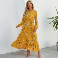 Boho Floral Chiffon Maxi Dress thumbnail 2