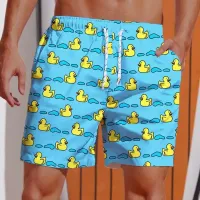 Men's Yellow Duck Hawaiian Swim Shorts thumbnail 2