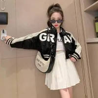 Girls Letter Zipper Windbreaker Jacket thumbnail 3