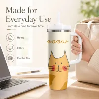 Cat Peeking Vacuum Flask 40oz thumbnail 2