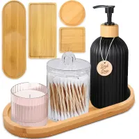 Bamboo Organizer Tray Set for Bathroom thumbnail 1