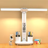LED Clock Desk Lamp with USB Charger thumbnail 2
