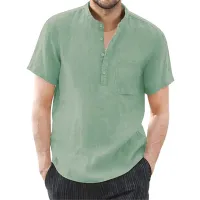 Cotton Linen Blend Men's T-Shirt thumbnail 2