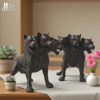Gothic Three-Headed Dog Statue thumbnail 2