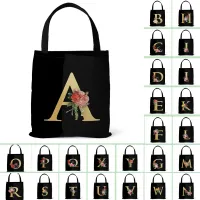 Personalized Canvas Tote Bag with Letter Printing thumbnail 1