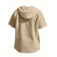 Cotton Linen Hooded Shirt thumbnail 5