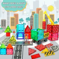 Magnetic Road & Car Building Set thumbnail 3