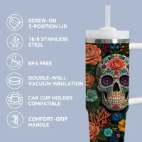 Sugar Skull Insulated Tumbler 40oz thumbnail 6